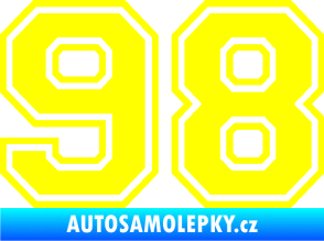 Samolepka Startovní číslo 98 typ 4 žlutá citron