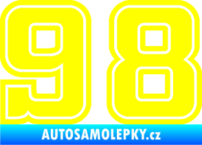 Samolepka Startovní číslo 98 typ 5 žlutá citron