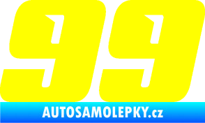 Samolepka Startovní číslo 99 typ 6 žlutá citron