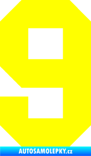 Samolepka Startovní číslo 9 žlutá citron