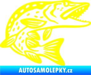 Samolepka Štika 003 pravá žlutá citron