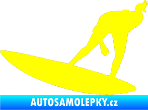 Samolepka Surfař 001 levá žlutá citron