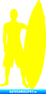 Samolepka Surfař 002 pravá žlutá citron