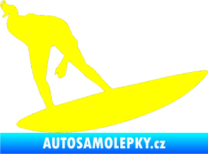 Samolepka Surfař 001 pravá žlutá citron