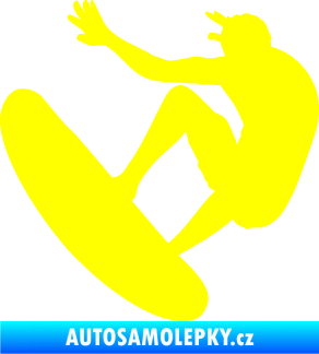 Samolepka Surfař 003 levá žlutá citron