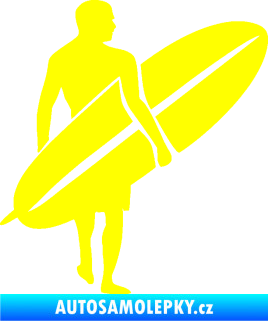 Samolepka Surfař 004 pravá žlutá citron