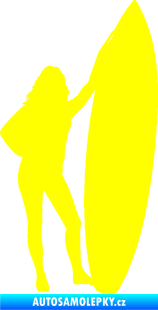 Samolepka Surfařka 001 levá žlutá citron