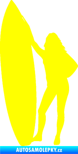 Samolepka Surfařka 001 pravá žlutá citron