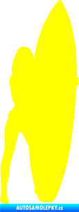 Samolepka Surfařka 002 levá žlutá citron