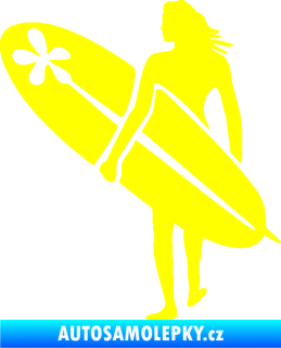 Samolepka Surfařka 003 levá žlutá citron