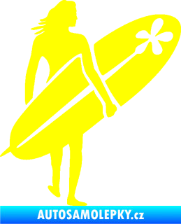 Samolepka Surfařka 003 pravá žlutá citron