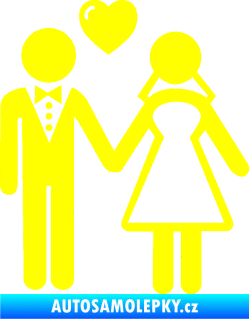 Samolepka Svatba 001 levá žlutá citron