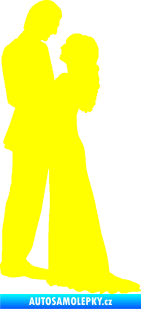 Samolepka Svatba 004 levá žlutá citron