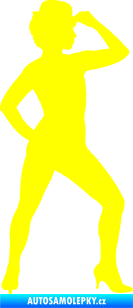 Samolepka Tanec 007 pravá jazz tanečnice žlutá citron