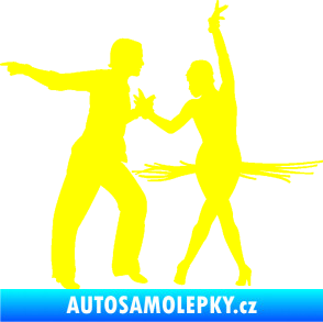 Samolepka Tanec 009 levá latinskoamerický tanec pár žlutá citron