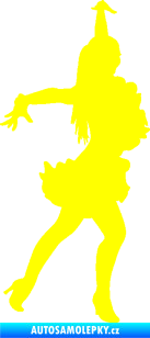 Samolepka Tanec 017 pravá latinsko americká tanečnice žlutá citron