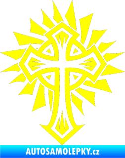 Samolepka Tetování 118 kříž žlutá citron