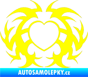 Samolepka Tetování 121 srdce žlutá citron