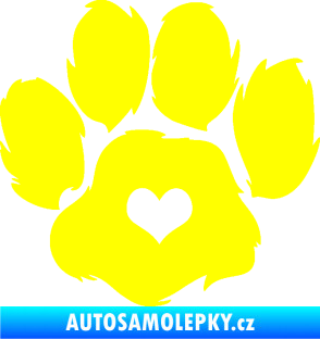 Samolepka Tlapka 006 levá žlutá citron