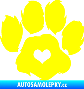 Samolepka Tlapka 006 pravá žlutá citron