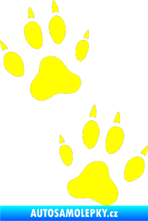 Samolepka Tlapky 004 žlutá citron
