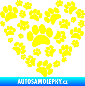 Samolepka Tlapky love 003 žlutá citron