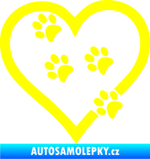 Samolepka Tlapky love 006 levá žlutá citron