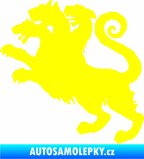 Samolepka Trojhlavý pes kerberos 002 levá žlutá citron