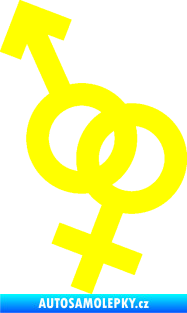 Samolepka Ty a já 001 symbol pro muže a ženu žlutá citron