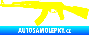 Samolepka Útočná puška AK 47 levá žlutá citron