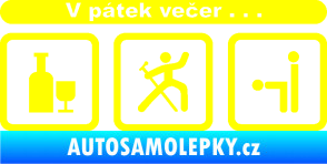 Samolepka V pátek večer  žlutá citron