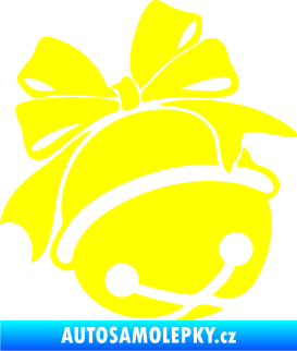 Samolepka Vánoční rolnička pravá žlutá citron