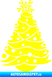 Samolepka Vánoční stromeček 002 žlutá citron