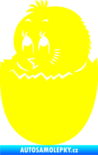Samolepka Velikonoční dekorace 001 levá kuřátko žlutá citron