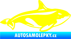 Samolepka Velryba 004 pravá žlutá citron