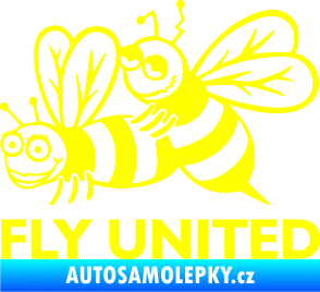 Samolepka Veselé vosy fly united levá žlutá citron