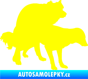 Samolepka Veselí pejsci pravá žlutá citron