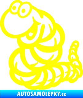 Samolepka Veselý červík levá žlutá citron