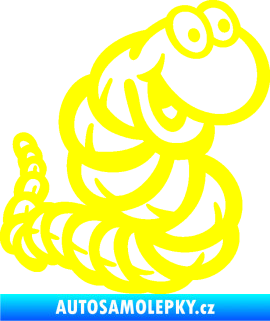 Samolepka Veselý červík pravá žlutá citron