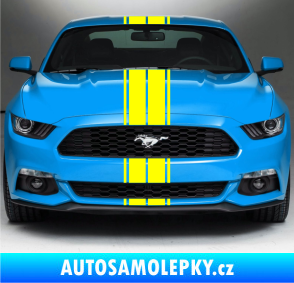 Samolepka Viper pruhy dvojité 1,5 cm + 9 cm + 9 cm + 1,5 cm žlutá citron