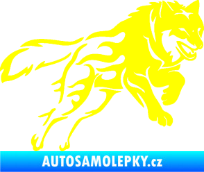 Samolepka Vlk 002 pravá žlutá citron