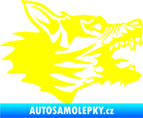 Samolepka Vlk 003 pravá žlutá citron