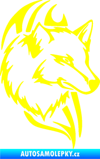 Samolepka Vlk 013 pravá žlutá citron