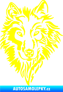 Samolepka Vlk 019 levá žlutá citron