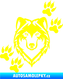 Samolepka Vlk 023 pravá žlutá citron