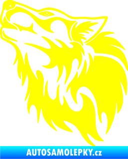 Samolepka Vlk 028 levá žlutá citron
