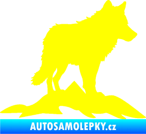Samolepka Vlk 031 pravá hory žlutá citron
