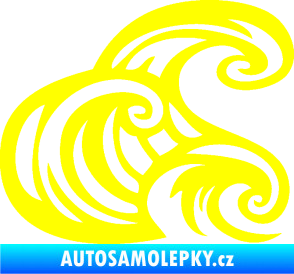 Samolepka Vlny 004 pravá moře žlutá citron