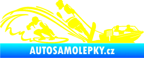 Samolepka Vodní lyžování a surf pravá žlutá citron