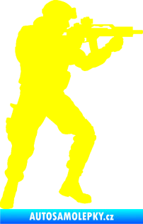 Samolepka Voják 011 pravá  žlutá citron